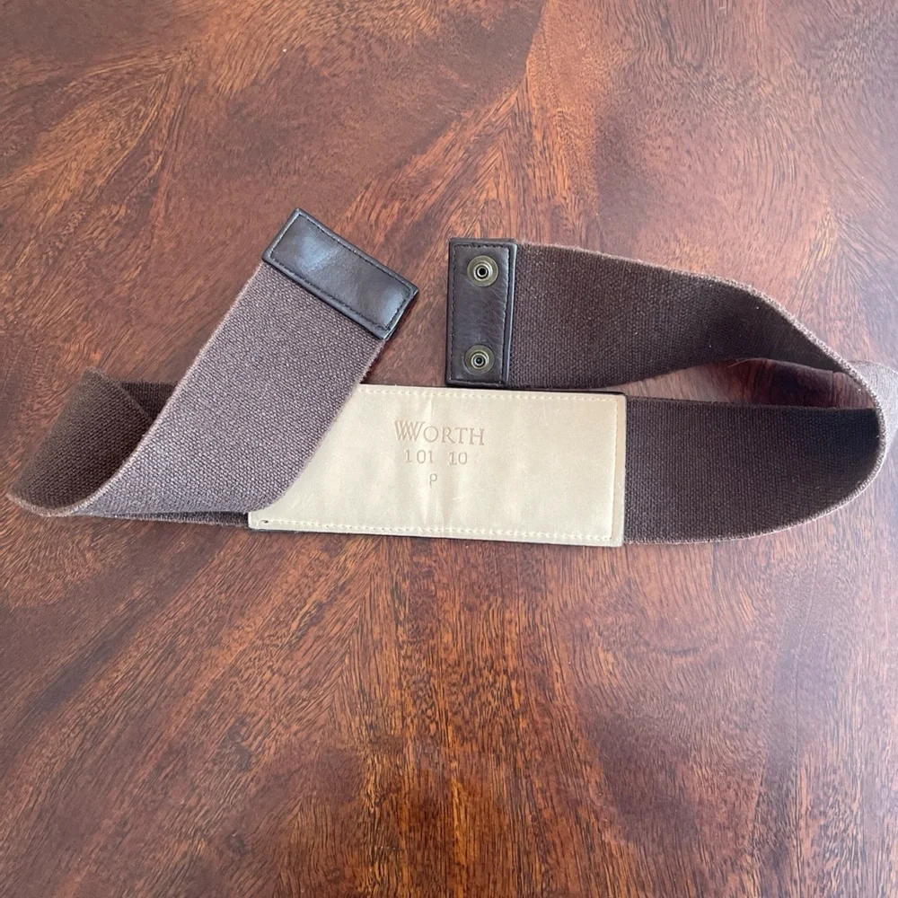 Worth Brown And Brass Colored Geometric Waist Belt Size P (probably a XS)